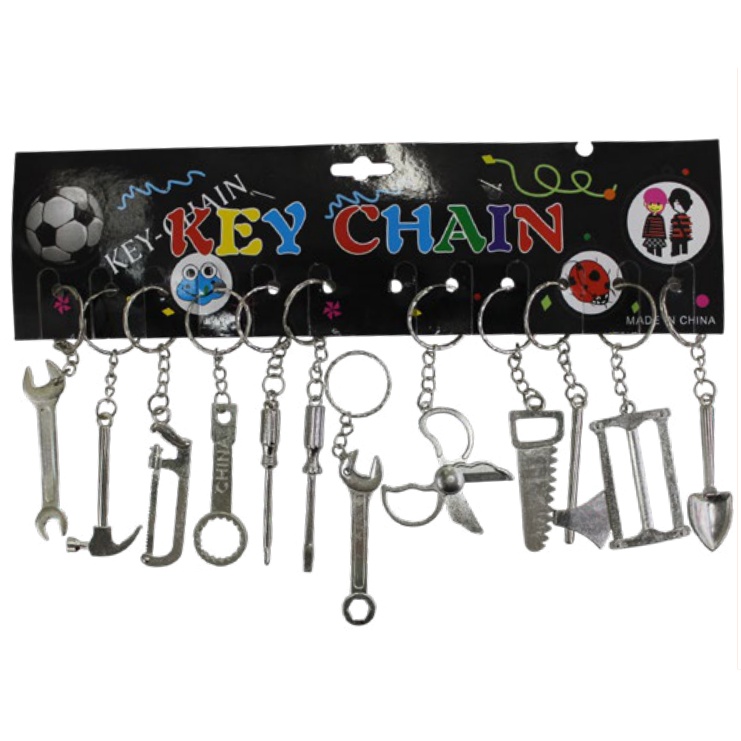 [EB-KE9735] Llavero Herramientas Miniatura 5cm — Bolsa x12 pzas / Caja x1200 ref.KE9735