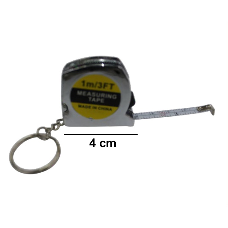 [EB-KE9729] Llavero Cinta Métrica 1M Funcional 4cm — Bolsa x12 pzas / Caja x1200 ref.KE9729