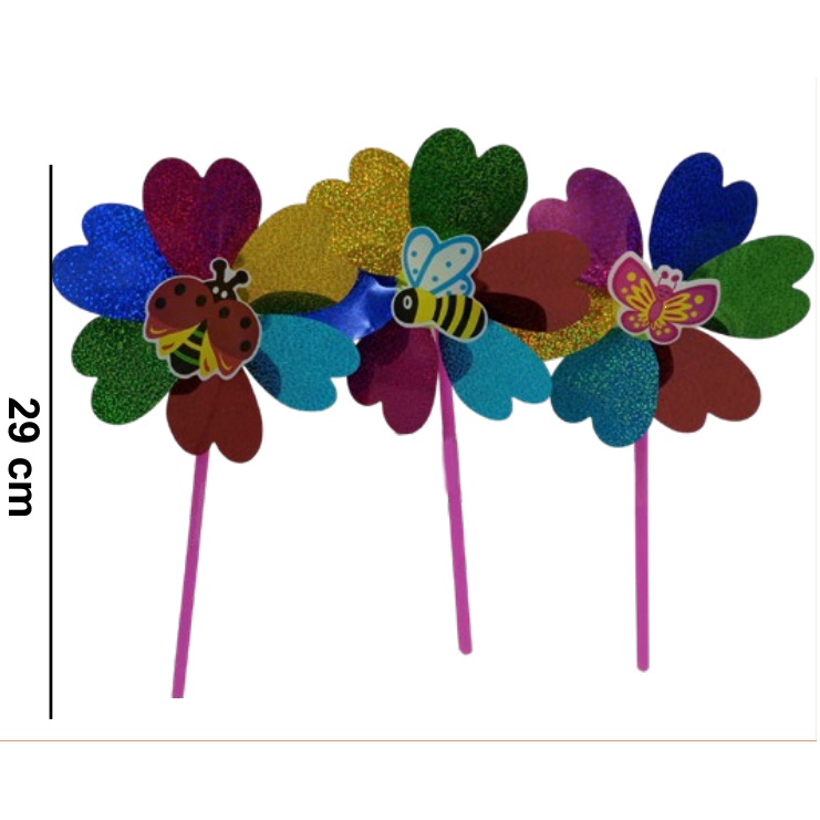 [EB-TY364101] Rehilete Flores Plástico 29cm — Caja x600 pzas ref.TY364101