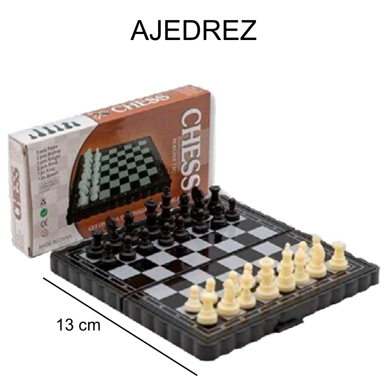 [EB-SP64876] Ajedrez madera 13×6.8×2.7 cm — Caja x240 pzas