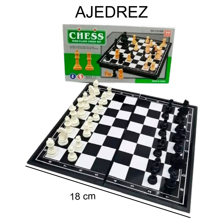 [EB-TY359973] Ajedrez madera 18×9.5 cm — Caja x240 pzas