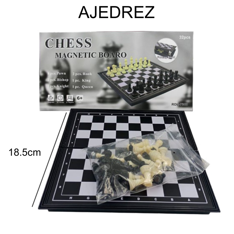 [EB-TY364243] Ajedrez madera 18.5 cm — Caja x144 pzas