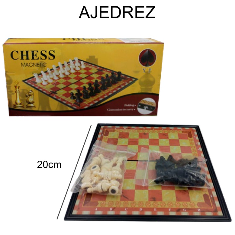 [EB-TY364237] Ajedrez magnético plegable 20 cm — Caja x144 pzas