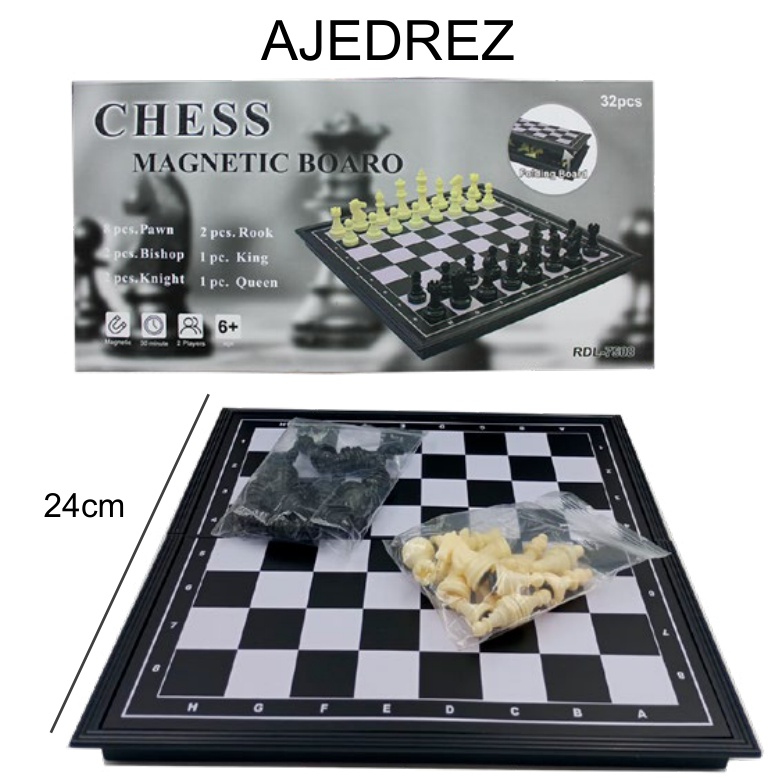 [EB-TY364174] Ajedrez madera 23 cm — Caja x90 pzas