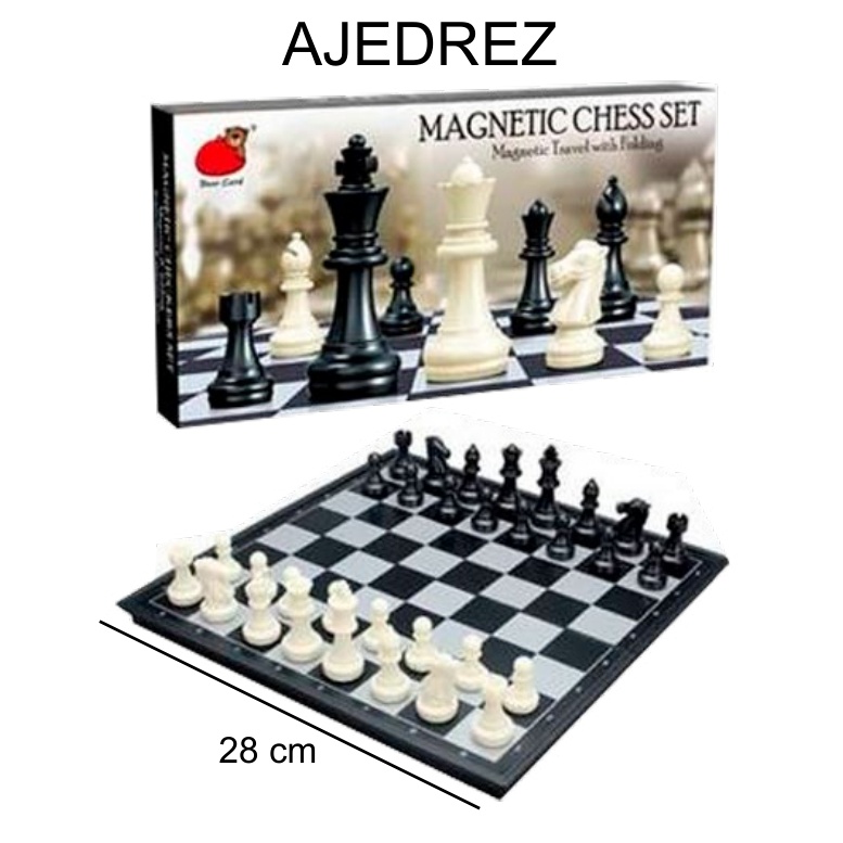 [EB-TY361435] Ajedrez magnético plegable 28 cm — Caja x48 pzas