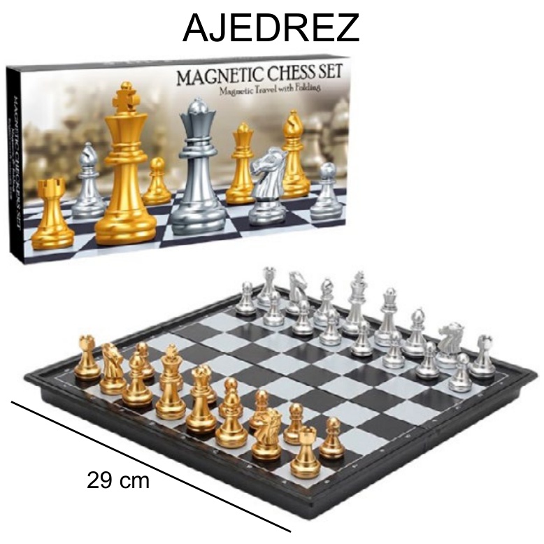 [EB-TY361433] Ajedrez magnético plegable 29 cm — Caja x48 pzas