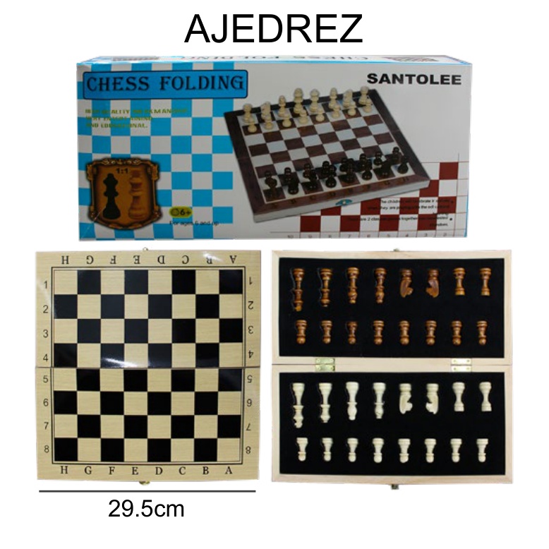 [EB-TY364183] Ajedrez magnético plegable 29.5 cm — Caja x48 pzas