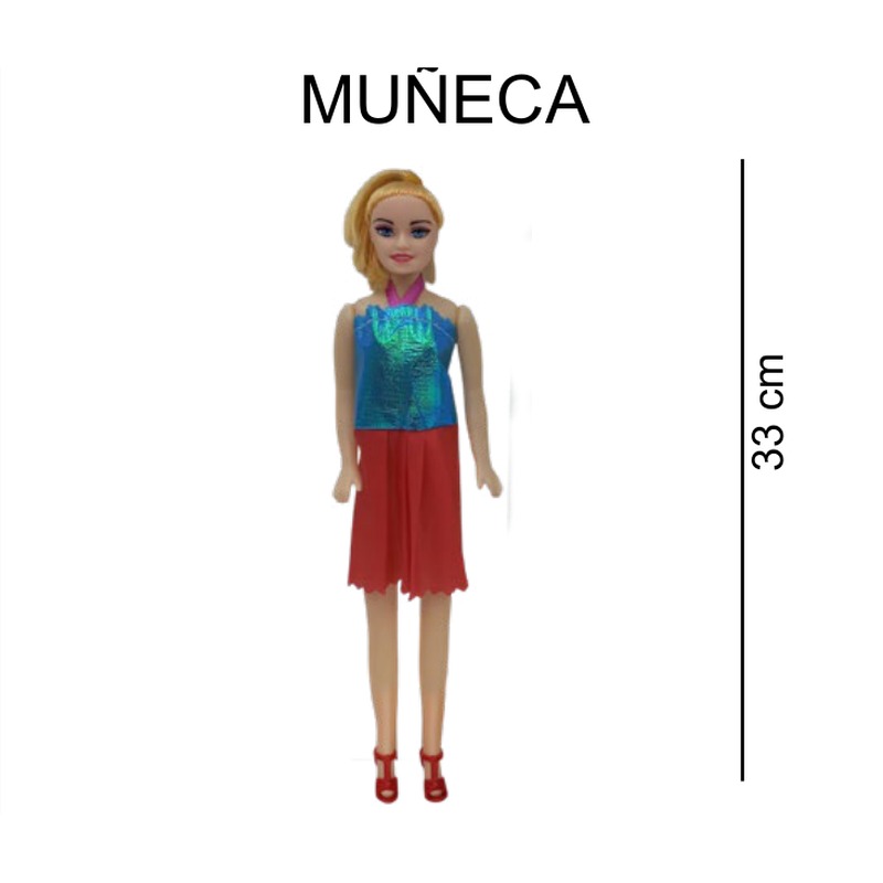 [EB-TS91667] Muñeca Articulada 33 cm Bolsa Ropa Colores — Caja 960 pz