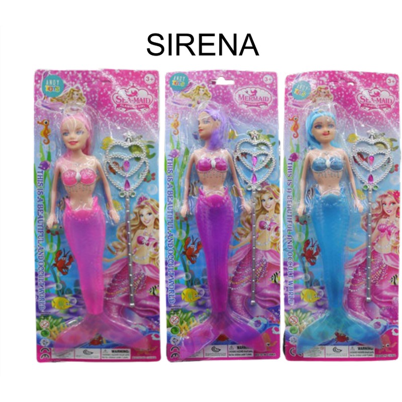 [EB-TS92479] Sirena Sea-Maid LED 37 cm Blíster 3 Colores — Caja 240 pz