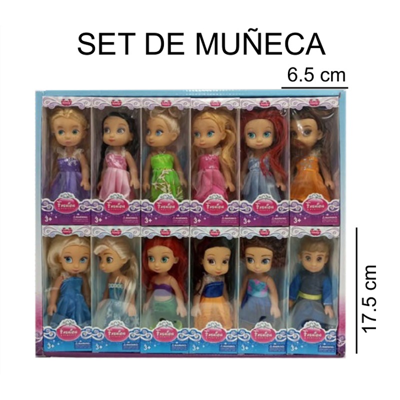 [EB-TS91559b] Set 12 Mini Princesas 17.5 cm Display Autoservicio — Caja 288 pz