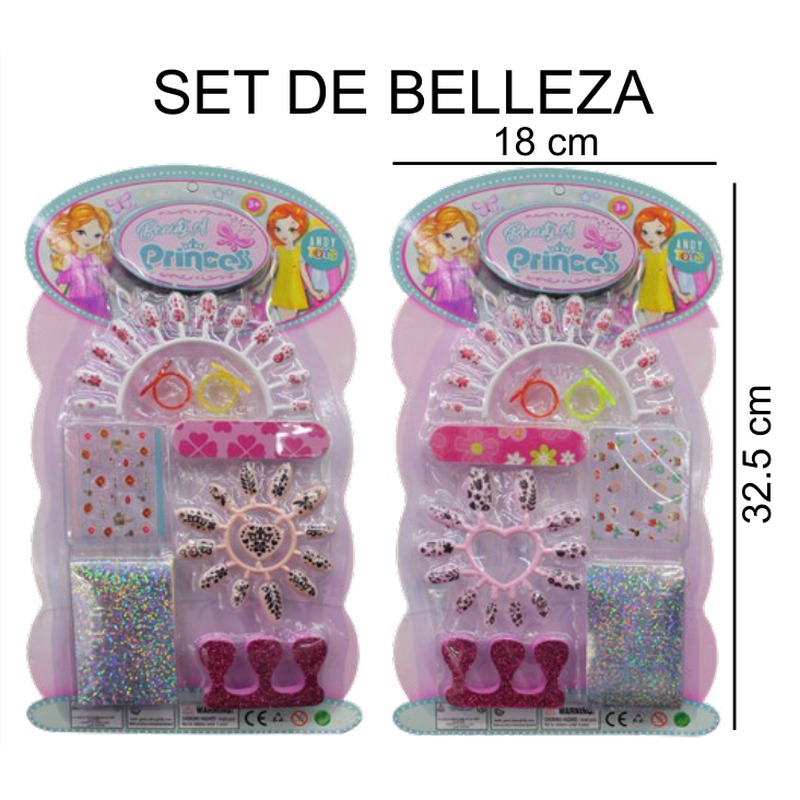 [EB-TS91639] Set Belleza Uñas Postizas + Stickers Decorativos Princess 18x32.5 cm — Caja 216 pz