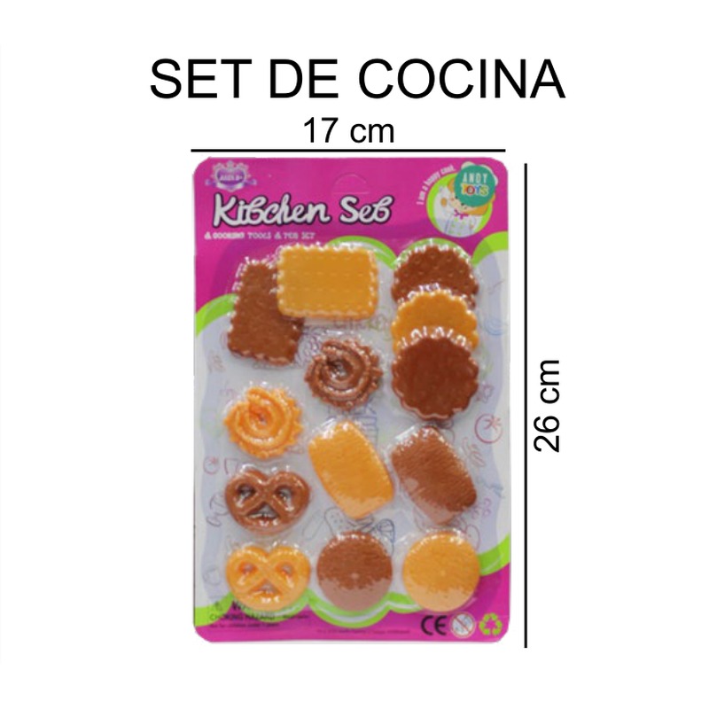 [EB-TS85367] Set Postres 13 pz Roscas Galletas Pay Pan Plástico Kitchen 17x26 cm — Caja 384 pz