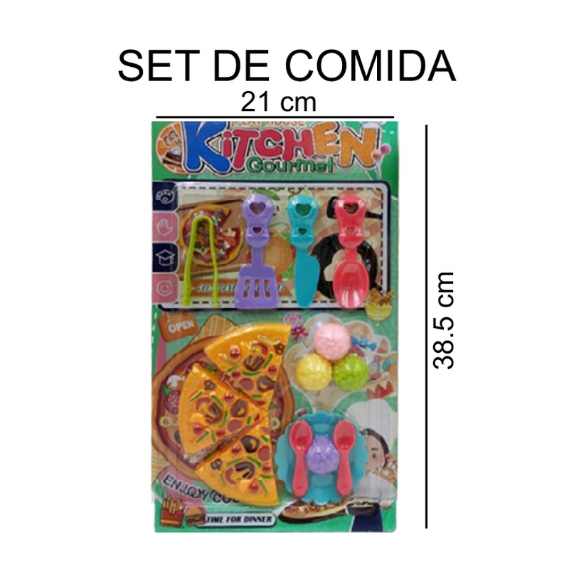 [EB-TS96057] Set Comida Kitchen Gourmet Pizza Chef Personajes 21x38.5 cm — Caja 96 pz