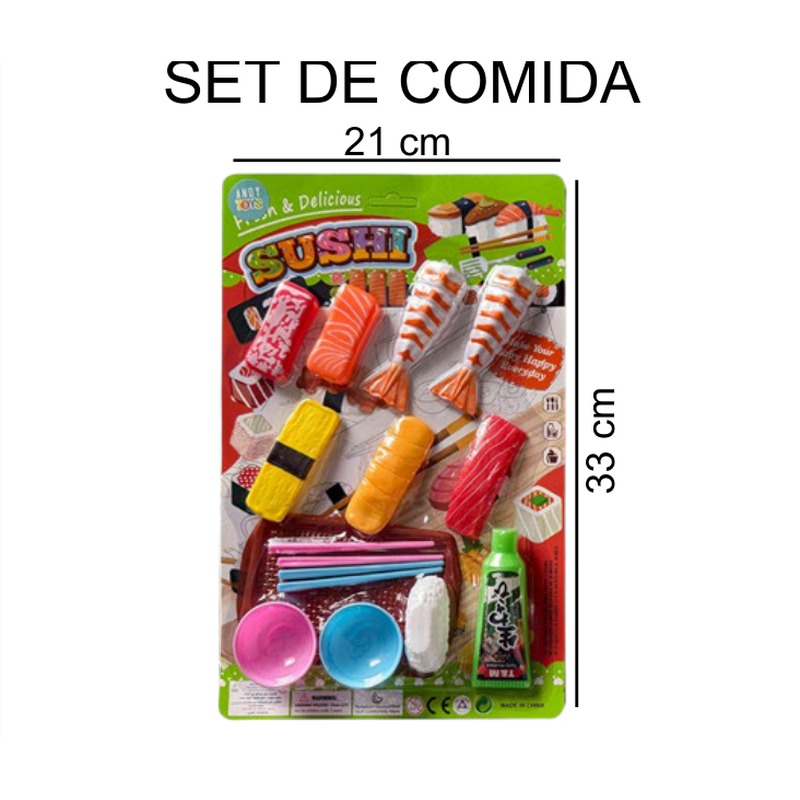 [EB-TS91600] Set Comida Sushi Fresh Palillos Cuenco Salsa 2 Modelos 21x33 cm — Caja 120 pz