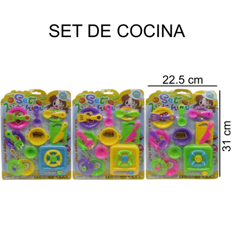 [EB-TS92441] Set Cocina 5 Colores Sartén Tazones Utensilios Surtido 22.5x31 cm — Caja 240 pz
