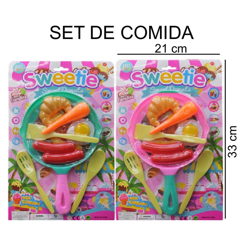 [EB-TS90972] Set Cocina Sweetie Dona Zanahoria Sartén Grande 2 Colores 21x33 cm — Caja 144 pz