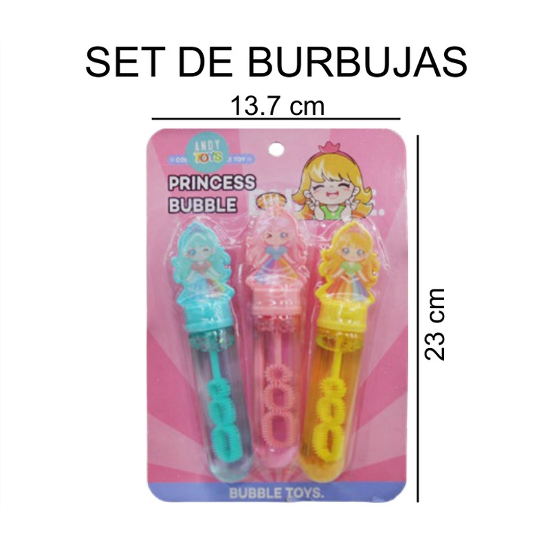 [EB-TS91576] Set Burbujas Paraguas 4 Varas Mango Ergonómico Jabón Incluido 17.5x23 cm — Caja 144 pz