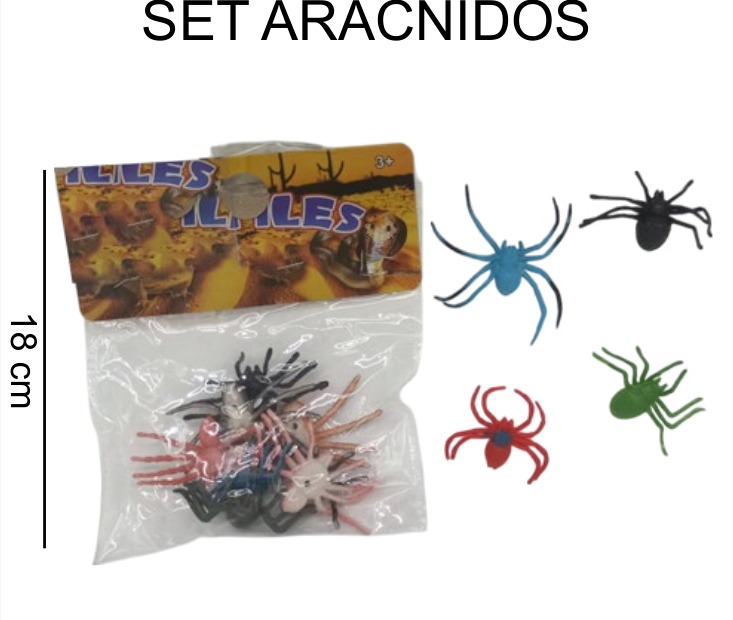 [EB-TS92566] Arañas y Arácnidos Blister 12 Fig. Plástico Colores — Caja x432 pz