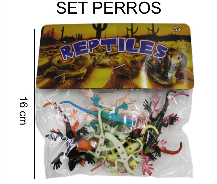 [EB-TS92568] Lagartijas Reptiles Blister 12 Fig. Plástico Surtido — Caja x432 pz