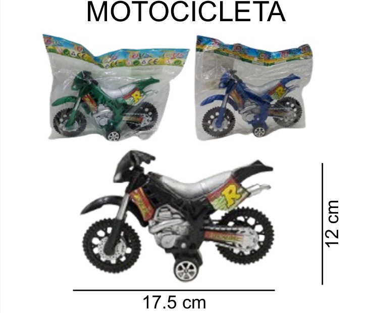[EB-TS92389] Motocicleta Fricción 3 Colores Blister 17×12 cm — Caja x320 pz
