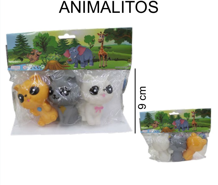 [EB-PT11618] Perro y Gato Figura Plástico 9 cm Blister Bolsa — Caja x240 pz