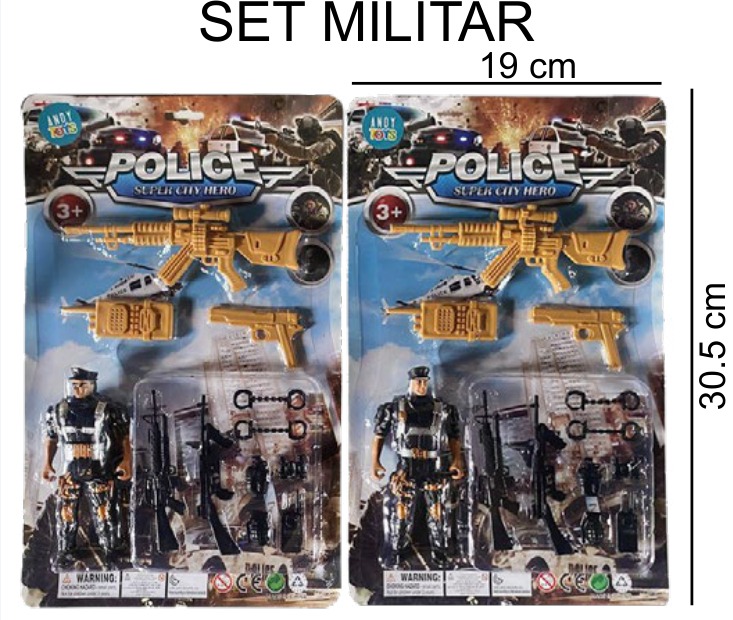 [EB-TS87103] Soldados Militares Blister 12 Fig. 2 Modelos 19×30 cm — Caja x288 pz
