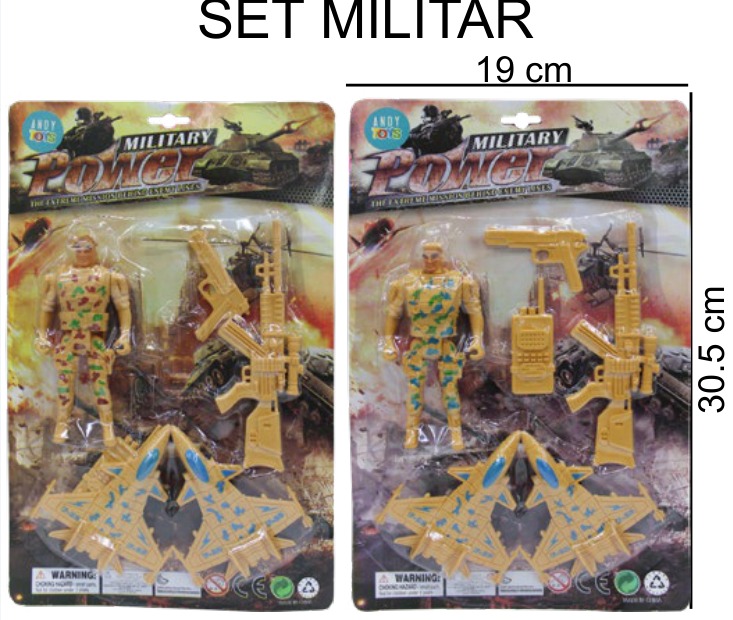 [EB-TS92381] Soldados Militares Blister 2 Modelos 19×30 cm — Caja x288 pz