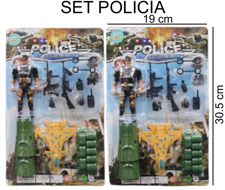 [EB-TS91660] Policía Figuras Blister Dos Modelos 19×30 cm — Caja x240 pz