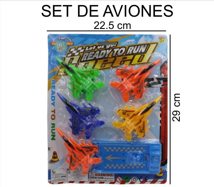 [EB-TS92282] Aviones con Lanzador Blister 22×29 cm Plástico — Caja x272 pz