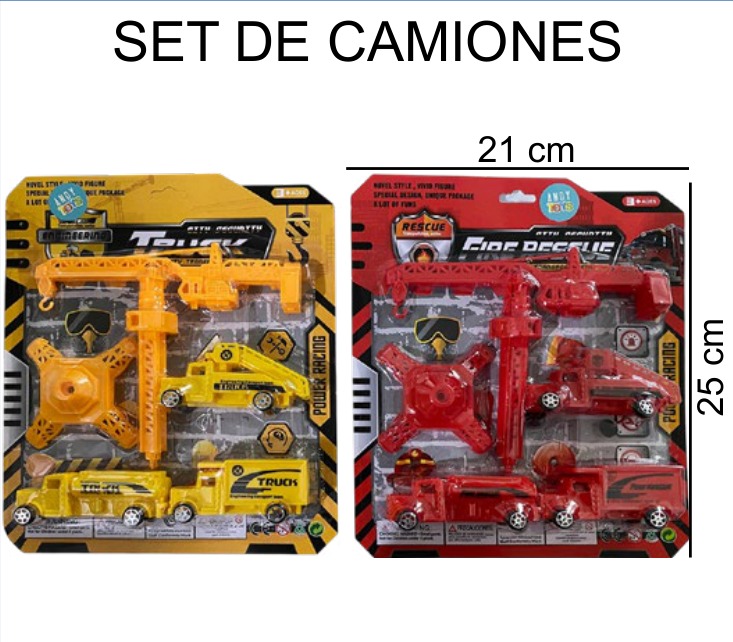 [EB-TS92394] Camiones Surtido Blister 2 Colores 21×25 cm — Caja x240 pz