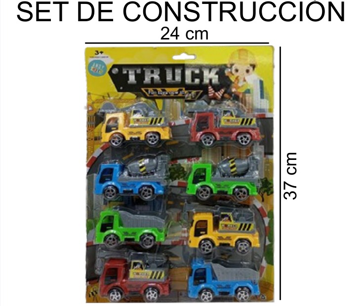 [EB-TS91618] Camiones Construcción Blister 4 Colores 24×37 cm Surt. — Caja x96 pz