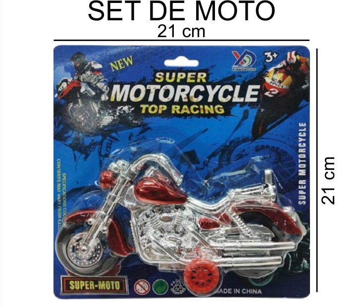 [EB-TS92428] Motocicleta Blister 2 Colores 21×21 cm Grande — Caja x240 pz