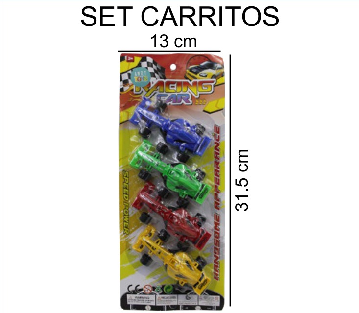 [EB-TS92287] Autos F1 Blister 4 Piezas 13×31 cm Plástico — Caja x284 pz