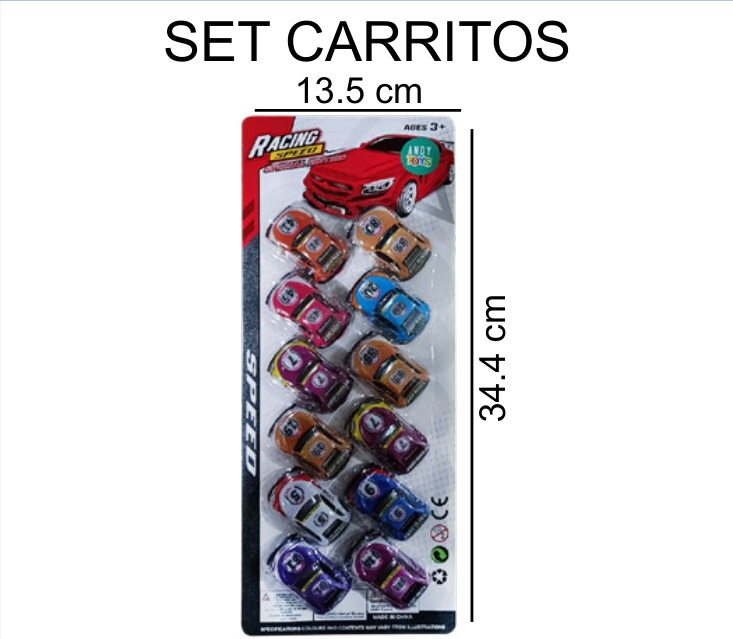 [EB-TS91127] Carritos Blister 12 Piezas 34×13 cm Plástico — Caja x240 pz