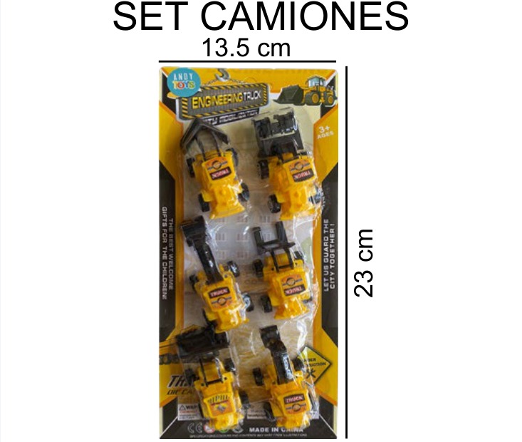 [EB-TS91648] Camiones Construcción Blister Plástico 13×23 cm — Caja x288 pz