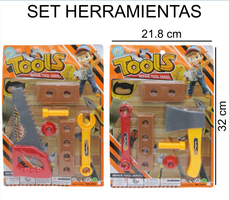 [EB-TS92425] Herramientas Juguete Blister Plástico 21×32 cm — Caja x240 pz
