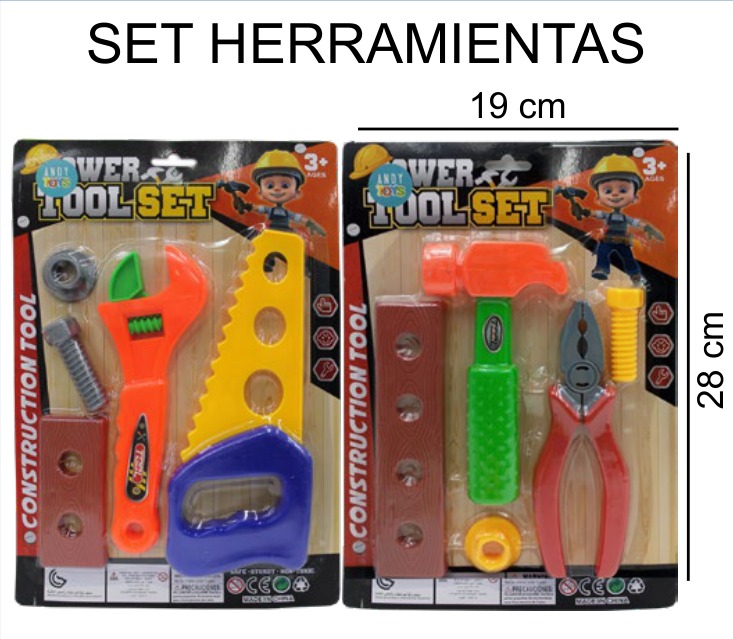 [EB-TS92266] Herramientas Juguete Blister Plástico 19×28 cm — Caja x288 pz