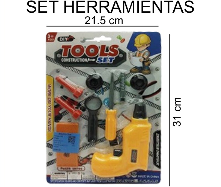 [EB-TS91630] Herramientas Juguete Blister 2 Colores 21×31 cm — Caja x240 pz