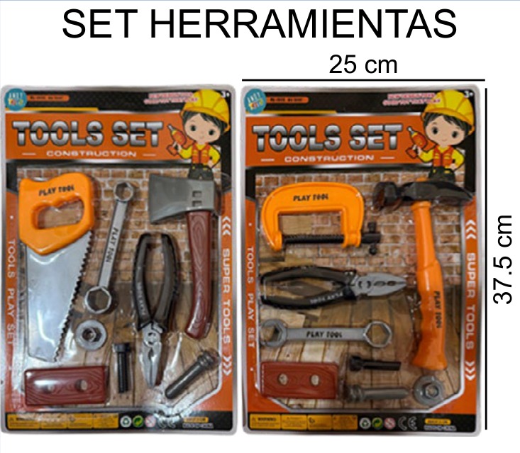 [EB-TS95675] Herramientas Juguete Blister 2 Colores 25×37 cm — Caja x72 pz