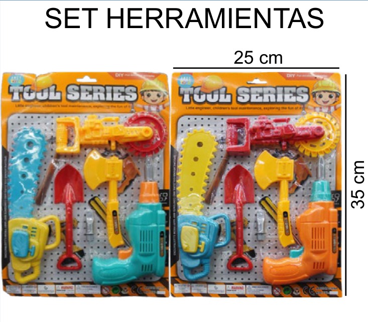 [EB-TS95637] Herramientas Juguete Blister 2 Colores 25×35 cm — Caja x72 pz