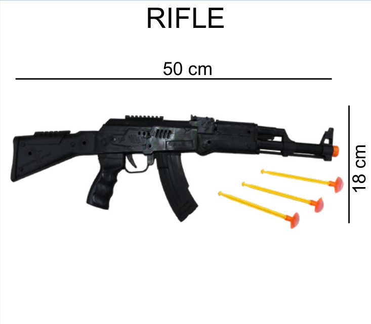 [EB-TS92212] Rifle Plástico Blister 18×50 cm Surtido Colores — Caja x240 pz