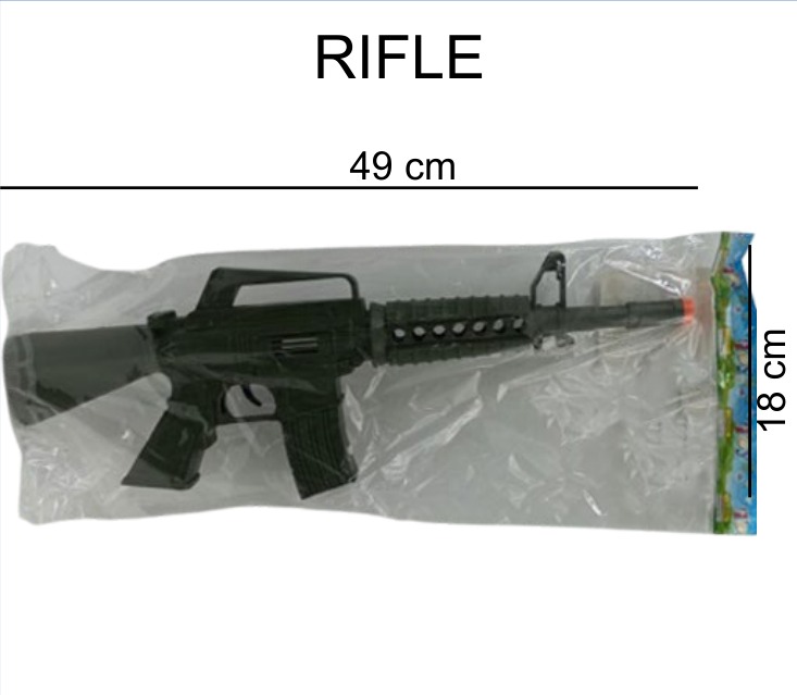 [EB-TS91566] Rifle Plástico Blister 49×18 cm Surtido — Caja x240 pz