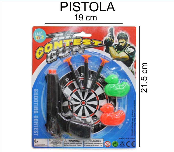 [EB-TS92509] Pistola Tiro Blister 19×21 cm Plástico Surtido — Caja x480 pz