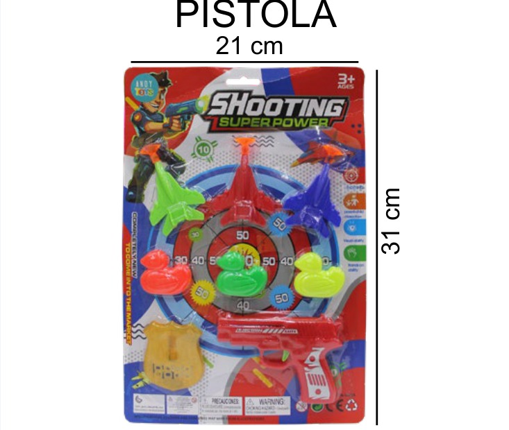[EB-TS92421] Pistola Tiro Blister 21×31 cm Plástico Surtido — Caja x384 pz