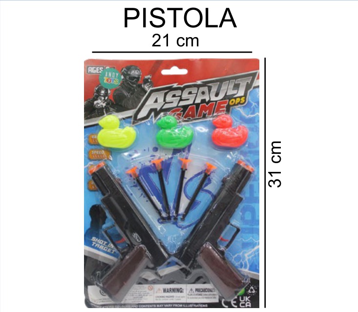 [EB-TS92511] Pistola Tiro Blister 21×30 cm Plástico — Caja x288 pz