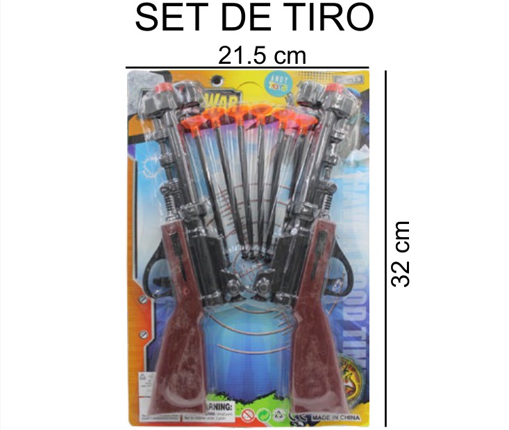 [EB-TS92510] Pistola Tiro 2 Piezas Blister 21×32 cm Plástico — Caja x240 pz