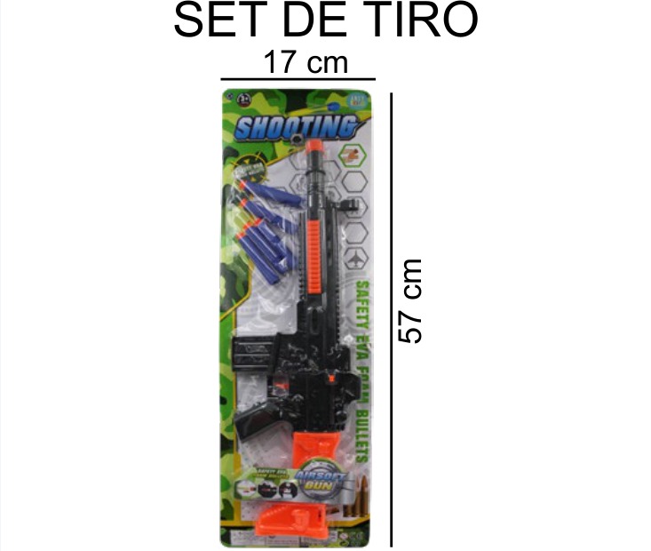 [EB-TS92248] Pistola Balas Suaves Blister 17×57 cm Plástico — Caja x120 pz