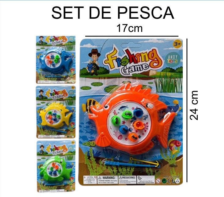 [EB-TS91589] Caña Pesca Juguete Blister 4 Colores 17×24 cm — Caja x288 pz