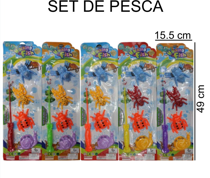 [EB-TS92306] Caña Pesca Insectos Blister 4 Colores 15×49 cm — Caja x384 pz