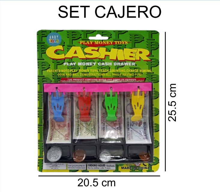 [EB-TS86103] Cajero Juguete Blister 25×20 cm Plástico Niña — Caja x288 pz